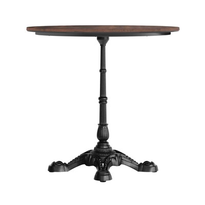 Flash Furniture Acadia 31.25" Round Wooden Dining Table with Bistro Base, Dark Brown/Black Base (STRD31WBRST2222)