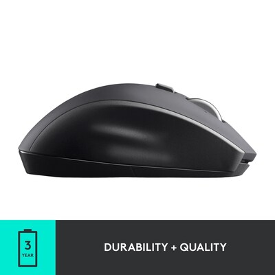 Logitech M705 Marathon Wireless Ergonomic Optical USB Mouse, Charcoal (910-001935)