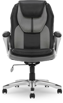 Serta Amplify Ergonomic Faux Leather Swivel Executive Chair, Gray (43673A)