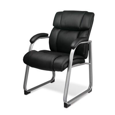 Quill Brand® Sonada Bonded Leather Back Leather Guest Chair, Black (28364-CC)