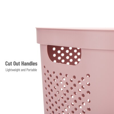Mind Reader 15.85-Gallon Slim Laundry Hamper with Lid, Plastic, Pink (HBIN60-PNK)