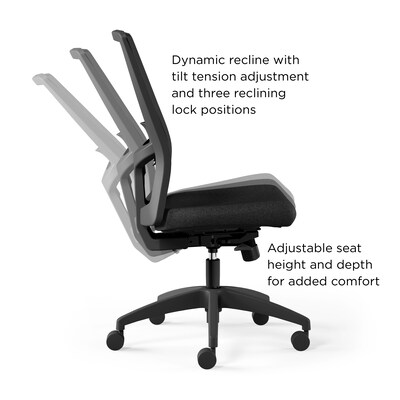 Union & Scale™ Workplace2.0™ 500 Series Armless Fabric Task Chair, Black, (52257)