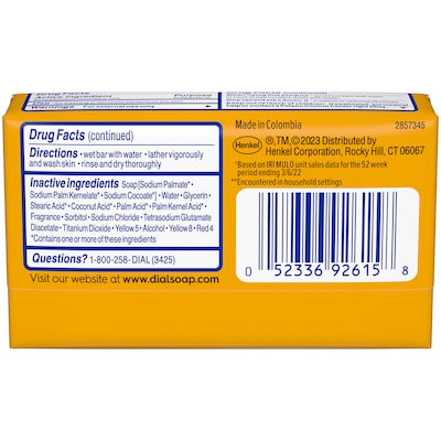 Dial Advanced Clean Antibacterial Bar Soap, Gold Scent, 36/Carton (00052336926172)