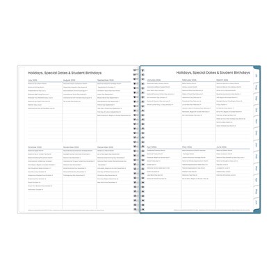2025-2026 Blue Sky Ditsy Dapple 8.5" x 11" Academic Year Weekly & Monthly Planner, Plastic Cover, Multicolored (132002-A26)