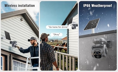 CiNMOORE 4G AOR Outdoor Solar Wireless Security Camera, White (PT2U1YRDATA)