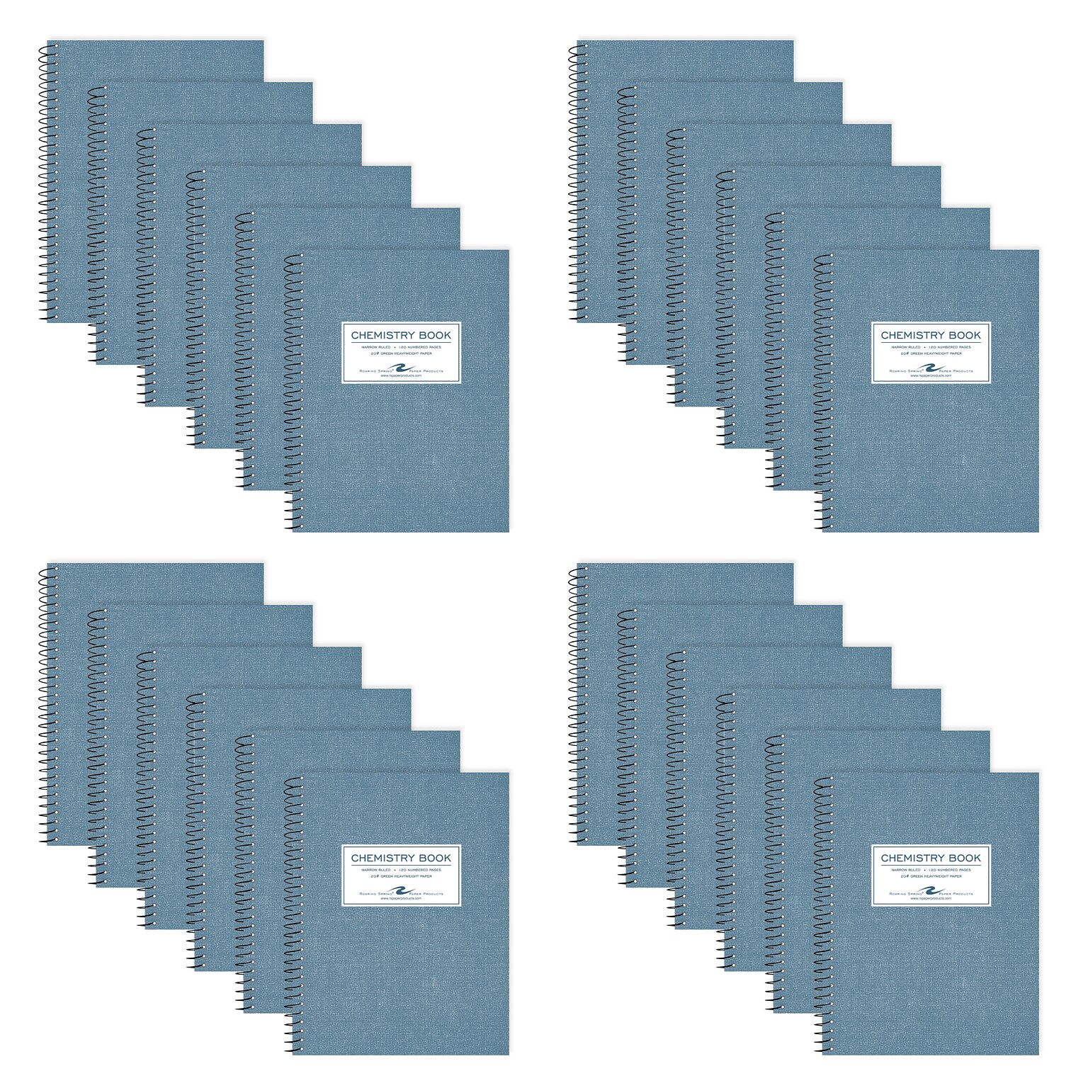 Roaring Spring Paper Products 1-Subject Computation Notebooks, 7.5 x 9.75, Narrow Ruled, 60 Sheets, Blue, 24/Carton (77572cs)