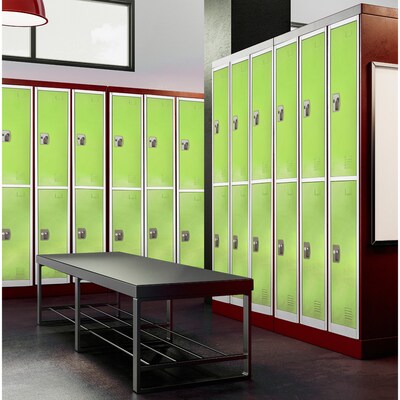 AdirOffice 72'' 2-Tier Key Lock Green Steel Storage Locker, 4/Pack (629-202-GRN-4PK)