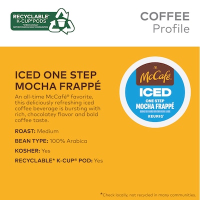 McCafe Mocha Frappe Iced Coffee Keurig® K-Cup® Pods, Medium Roast, 20/Box (5000372394)