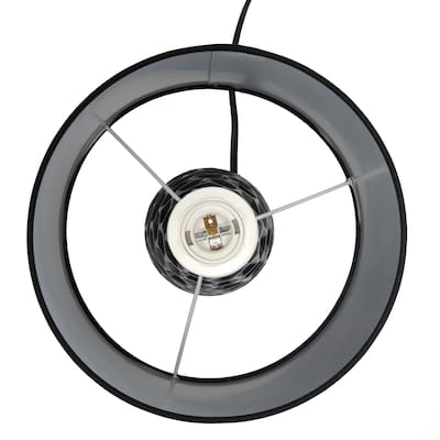 Simple Designs Sculpted Ceramic Table Lamp, Black (LT2083-BLK)