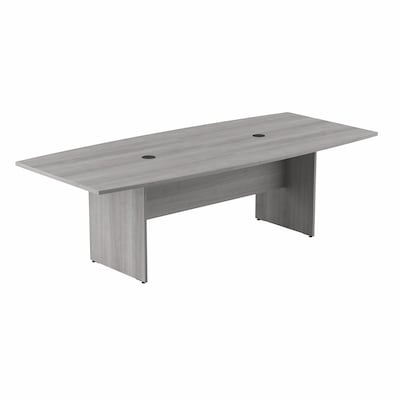 Bush Business Furniture 96W x 42D Boat Shaped Conference Table with Wood Base, Platinum Gray (99TB96