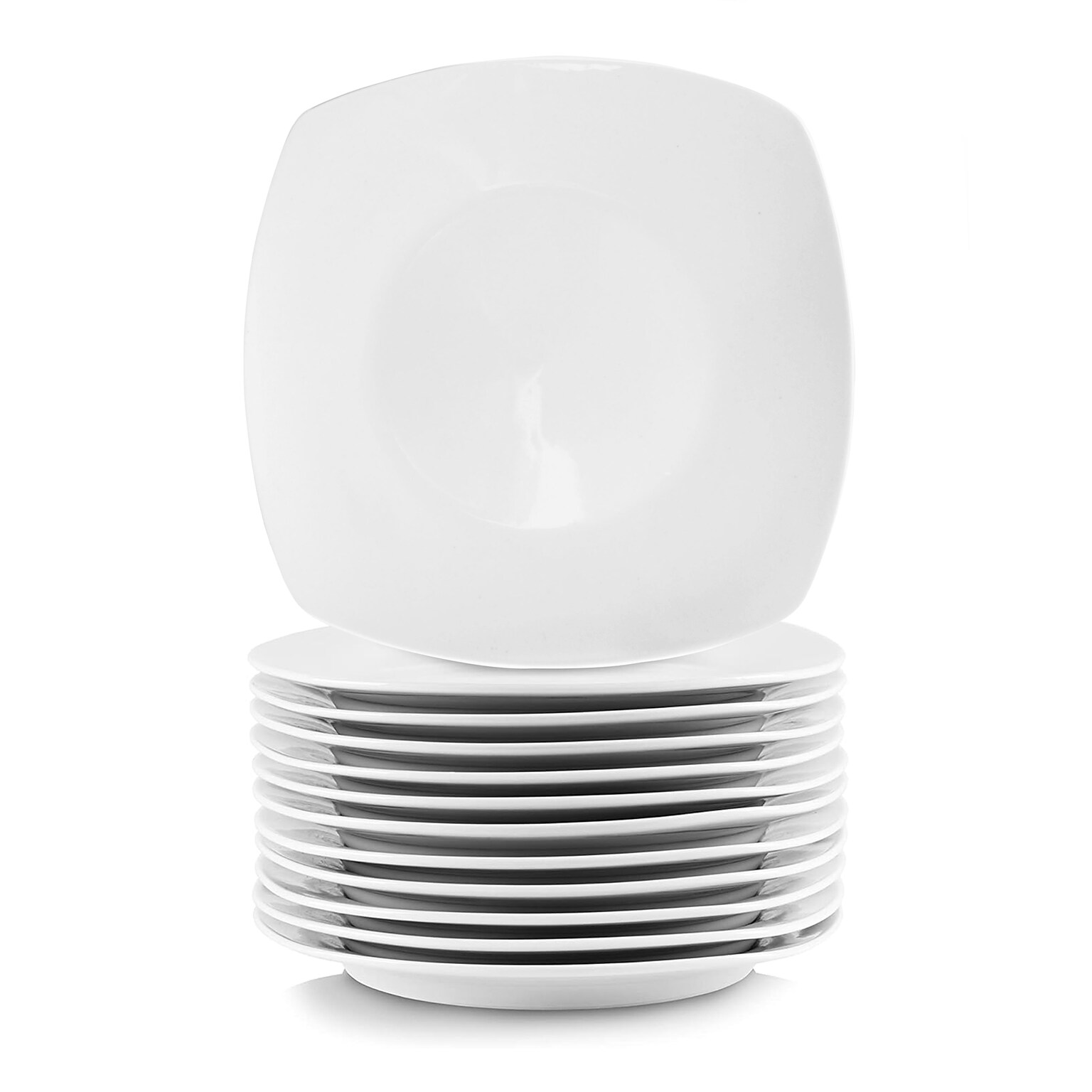 Elama Professional 10.75 Porcelain Dinner Plates, White, 12/Set (935121728M)