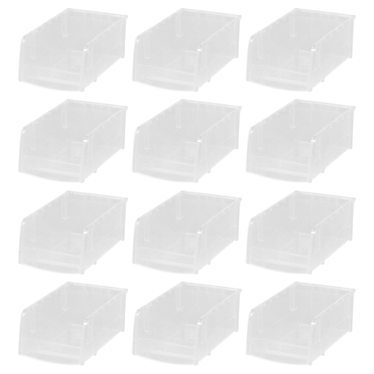 IRIS Small Stackable Plastic Storage Bin, 3 x 4.5x 7.5, 0.4 Qt., Clear, 12/Carton (200518CT)