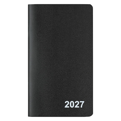2027 Staples 3.63" x 6.38" Weekly & Monthly Planner, Faux Leather Cover, Black (ST12937-27)