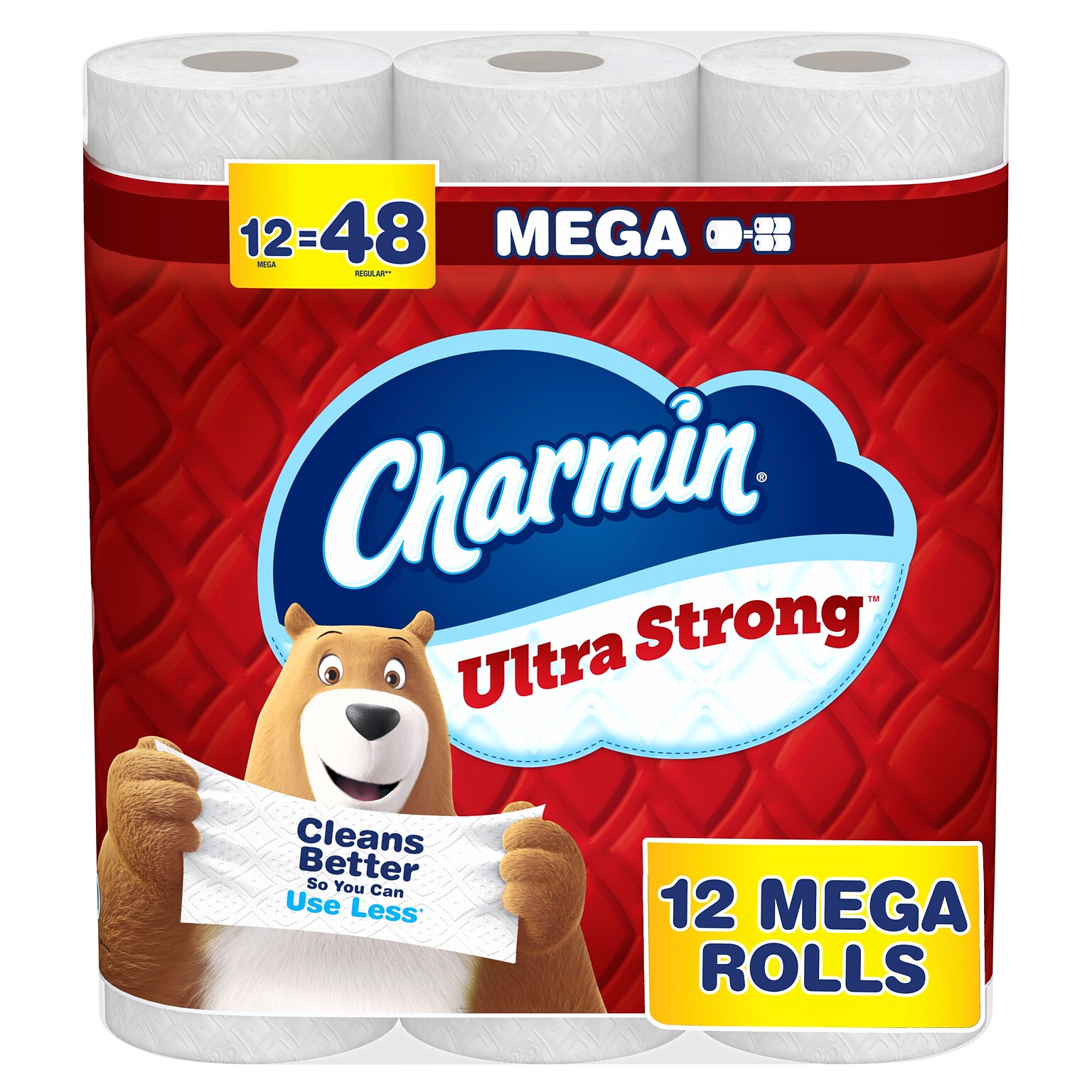 Charmin Ultra Strong Mega Toilet Paper, 2-Ply, White, 220 Sheets/Roll, 12 Rolls/Pack (32173/4170)