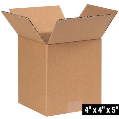 4 x 4 x 5 Shipping Boxes, 32 ECT, 25/Bundle (445)