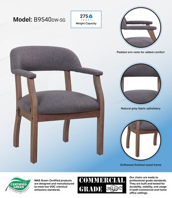 Boss Fabric Guest Chair, Slate Grey (B9540DW-SG)