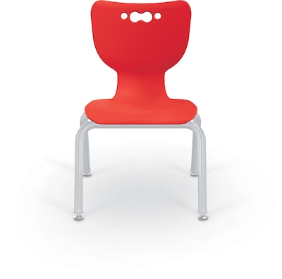 MooreCo 12" Hierarchy Student Chair with 4 Legs, Red/Platinum Base (703673562157)