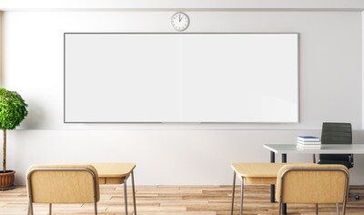 Ghent Two-Piece M1 Magnetic Porcelain Dry-Erase Whiteboard, Anodized Aluminum Frame, 4'H x 10' 4"W (M1-410-4-2P)
