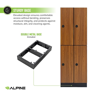 Alpine Industries 72" 2-Tier 2-Column Storage Locker, Oak (701-O-2-TPL-MK)