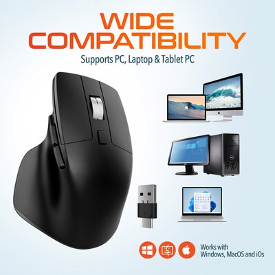 Purely E5720 Ergonomic Arm Rest and Wireless Computer Mouse Bundle, Black (PMPE5720BD1)