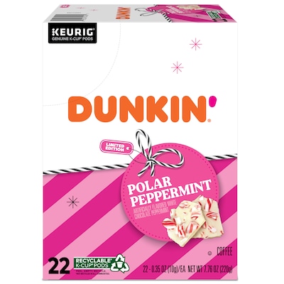 Dunkin' Polar Peppermint White Chocolate Coffee Keurig® K-Cup® Pods, Medium Roast (5000358858)