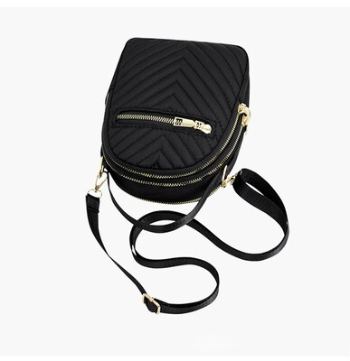 Nicci Polyester Cross-Body Quilted Bag, Black (CB3240510C-BLK)