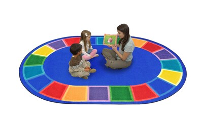 Joy Carpets Color Tones Nylon 78 x 109 Oval Machine Tufted Rug, Multicolored (1897DD)
