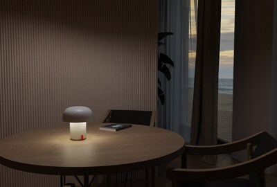 Kooduu Sensa Play 8.5" LED Speaker Lamp with USB Port, White (1203-02)