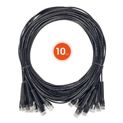 Intellinet Network Solutions 3ft CAT-6 Ethernet Cable, 23 AWG, Black, 10/Pack (ICI745185)