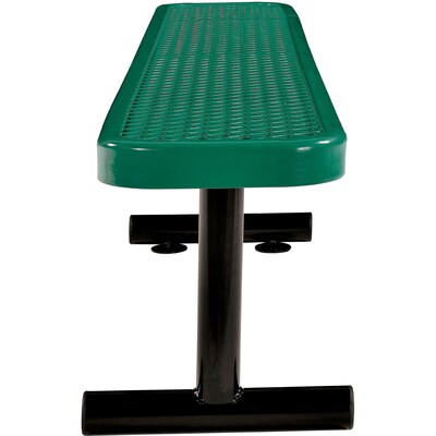 Global Industrial 6' Outdoor Steel Flat Bench, Expanded Metal, Green (277156GN)