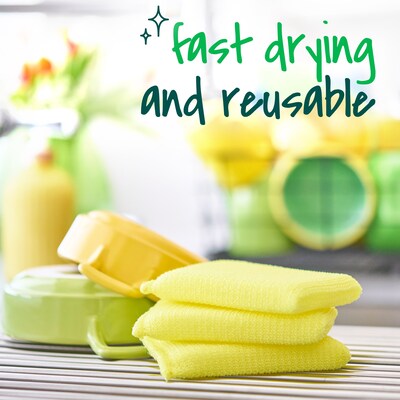 Scotch-Brite Dobie All-Purpose Non-Scratch Scouring Pad, Yellow, 3/Pack (723-2F)