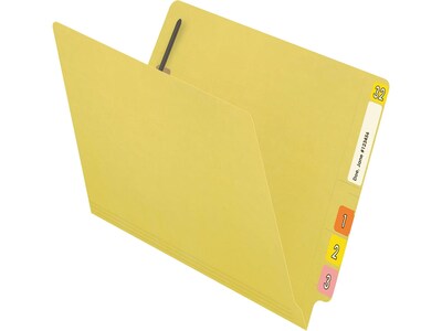 Medical Arts Press Reinforced End Tab File Folder, Straight Cut, Letter-Size, Yellow, 50/Box (S-01501-YLW)