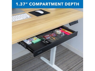 Mount-It! 2"H x 21"W Under-Desk Drawer, Black (MI-7294BLK)