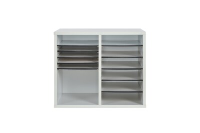 AdirOffice 500 Series 12-Compartment Literature Organizer, 20" x 11.8", White (500-12-WHI)