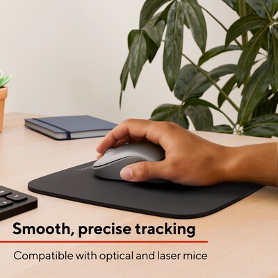 Staples TECH Ultrathin Non-Skid Mouse Pad, Black (23941)