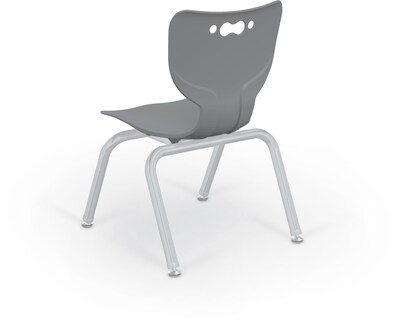 MooreCo 12 Hierarchy Student Chair with 4 Legs, Grey/Platinum Base (703673562584)