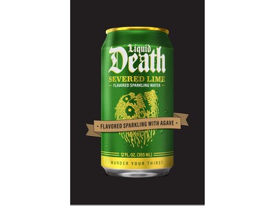Liquid Death Severed Lime Sparkling Water, 12 fl. oz., 6 Cans/Box, 4 Boxes/Carton (LD-12-SL-4x6pk)
