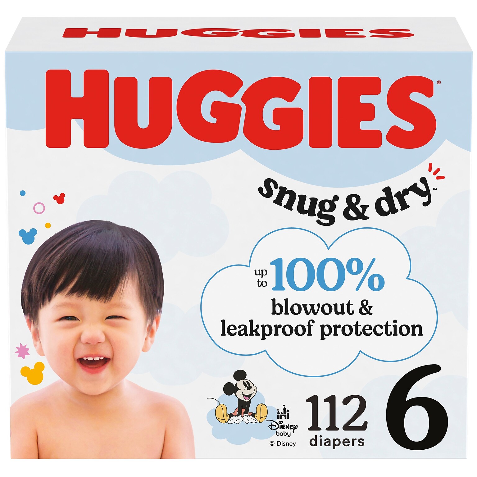 Huggies Snug & Dry Baby Diapers, Size 6, 112/Carton (51516/56459)