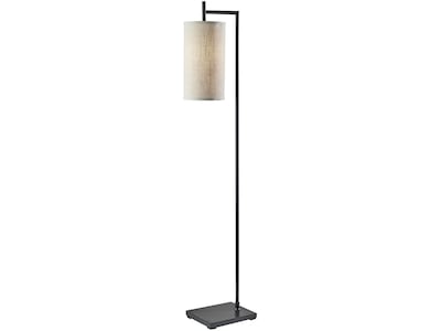 Simplee Adesso Zion 65 Matte Black Floor Lamp with Beige Drum Shade (SL1156-01)