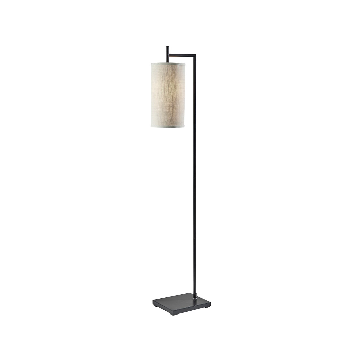 Simplee Adesso Zion 65 Matte Black Floor Lamp with Beige Drum Shade (SL1156-01)