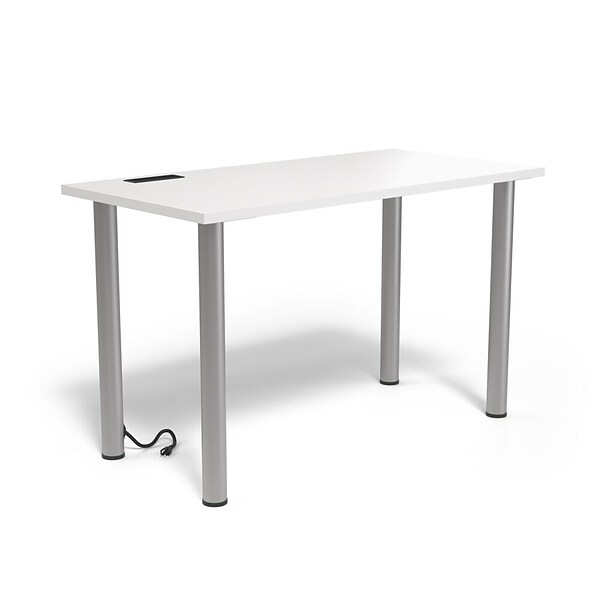 Union & Scale™ Essentials 48 Powered Computer and Writing Desk, White (UN56969)
