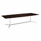 Bush Business Furniture 120W x 48D Boat Shaped Conference Table with Metal Base, Mocha Cherry/Silver (99TBM120MRSVK)