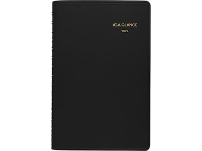 2024 AT-A-GLANCE 5 x 8 Daily Appointment Book, Black (70-800-05-24)