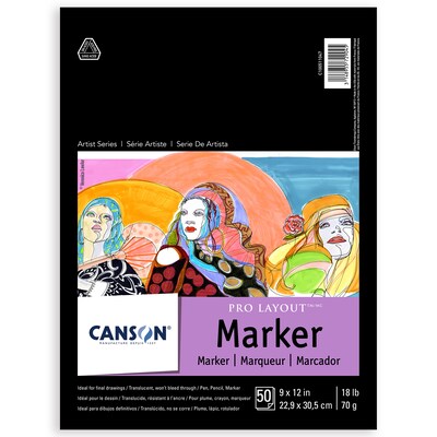 Canson Artist Series 9 x 12 Pro Layout Marker Pad, 50 Sheets/Pad, 2/Bundle (MCXC100511047-2)