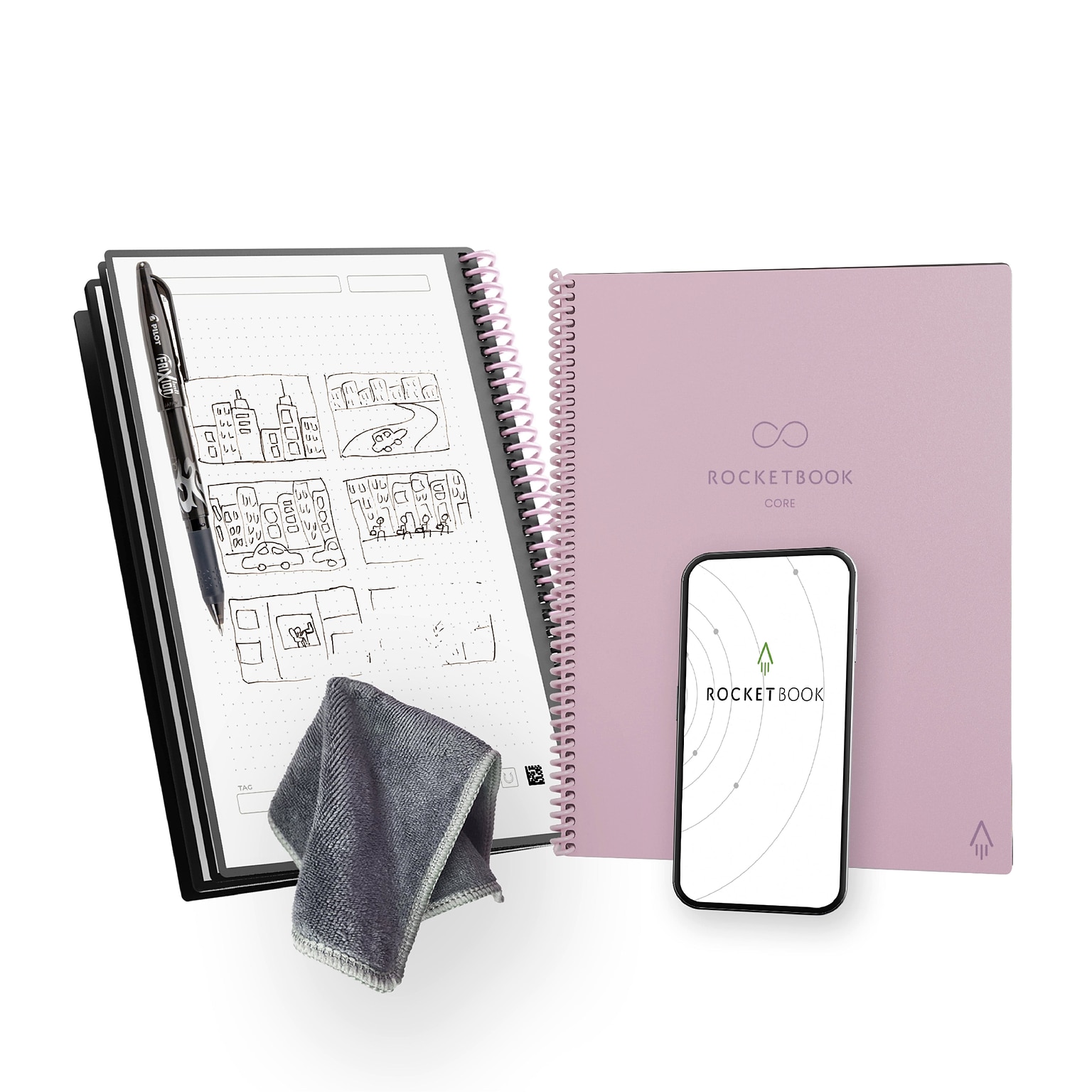 Rocketbook Core Smart Notebook, 6 x 8.8, Pink (CREXDT-ENAM-PNK-01)