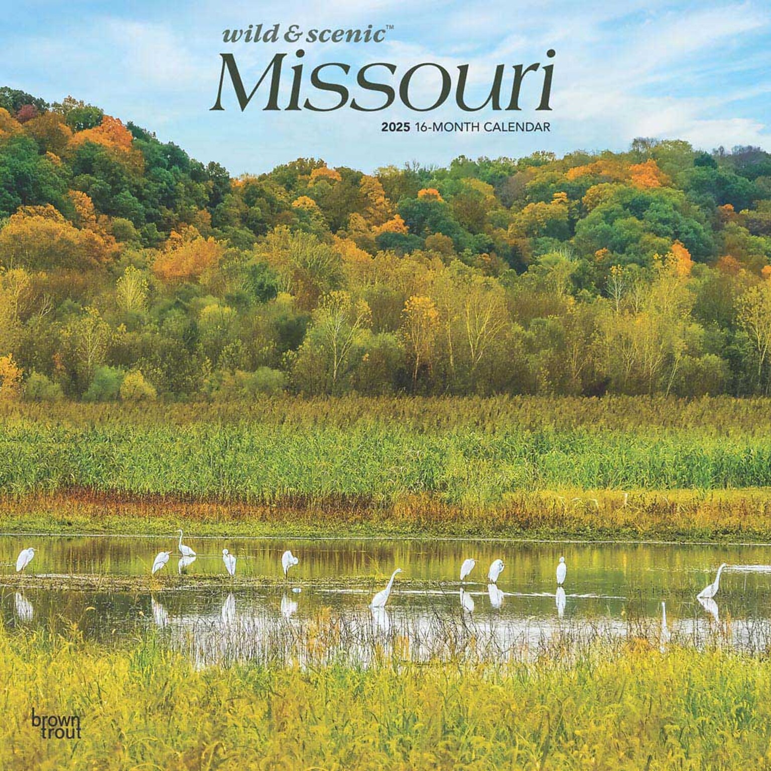2025 BrownTrout Missouri Wild & Scenic 12 x 12 Monthly Wall Calendar (9781975475307)