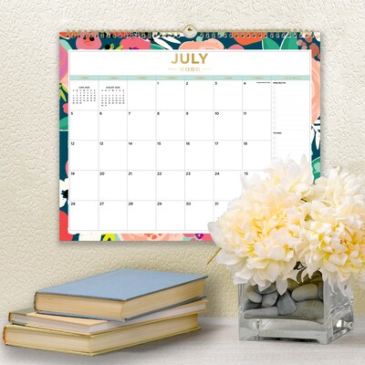 2026-2027 Blue Sky Wirebound Secret Garden 12" x 15" Academic Monthly Wall Calendar, Assorted Colors (156065-A27)