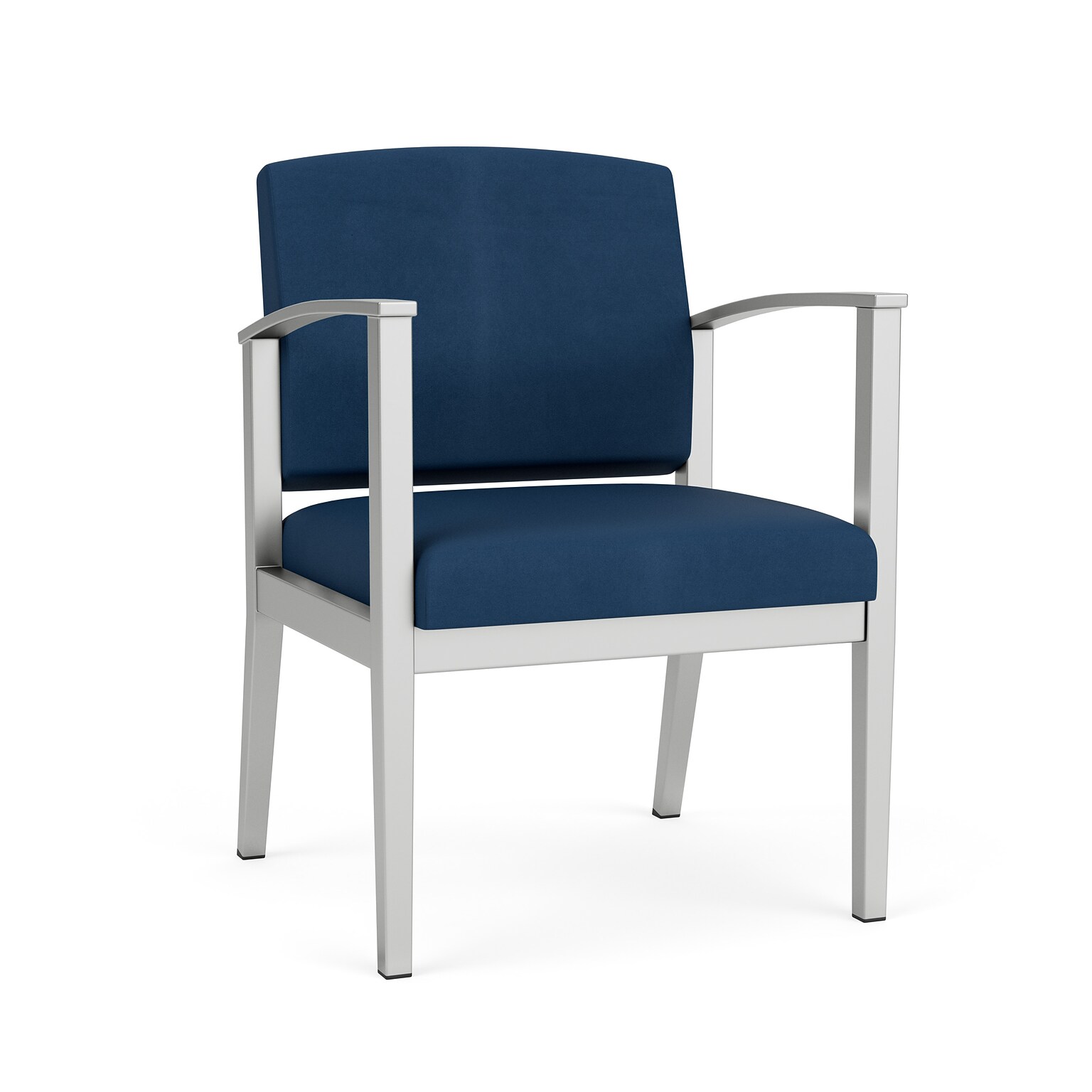 Lesro Amherst Steel Vinyl Guest Chair, Patriot Plus Blue Ridge/Silver (AS1101.SSV-01PPBR)