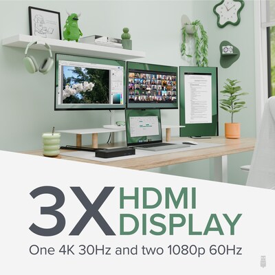 Plugable USB-C Triple HDMI Display Docking Station  (UD-3900PDZ)