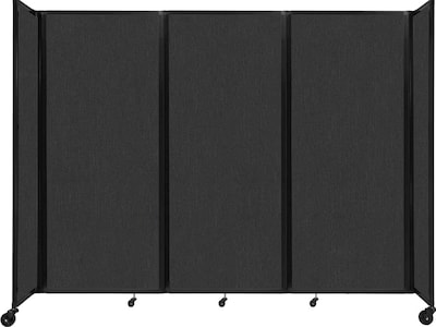 Versare The Room Divider 360 Freestanding Folding Portable Partition, 82H x 102W, Black Fabric (11